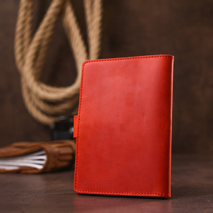 Stylish Matte Leather Travel Case SHVIGEL 16519 Red Made in Ukraine Elegant Design