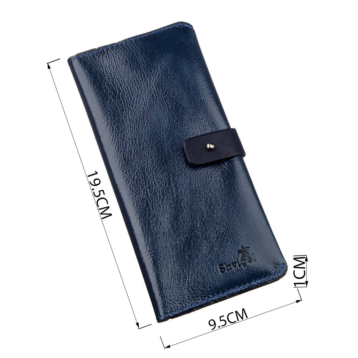 Unisex Leather Wallet SHVIGEL 16201 Blue - Genuine Leather, Ukrainian Craftsmanship