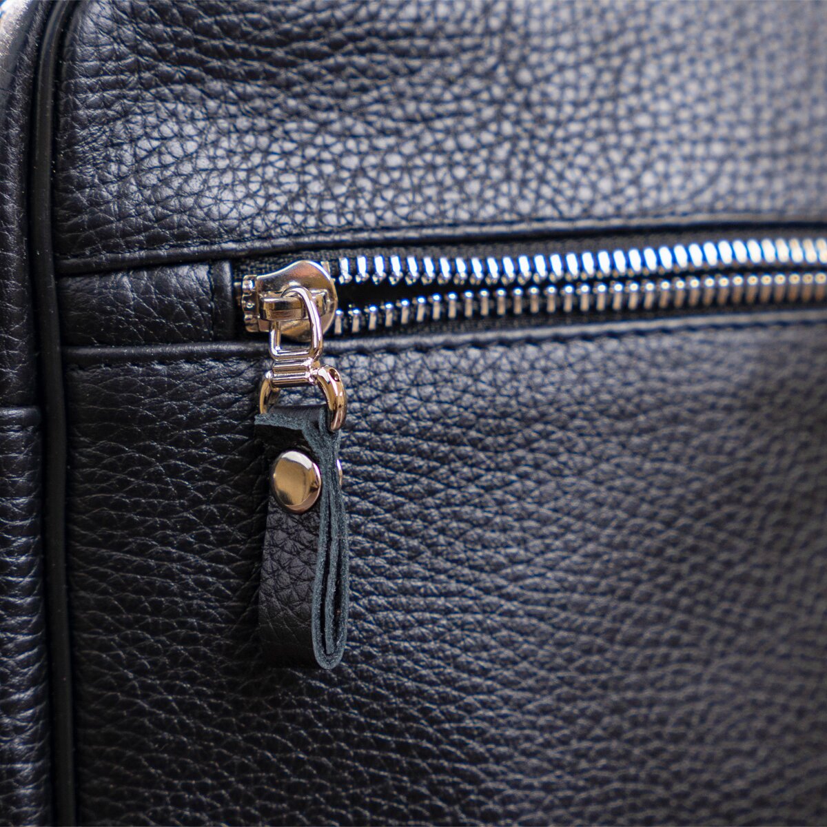 SHVIGEL Leather Bag 00875 High-Quality Black Genuine Leather Ukraine Crafted