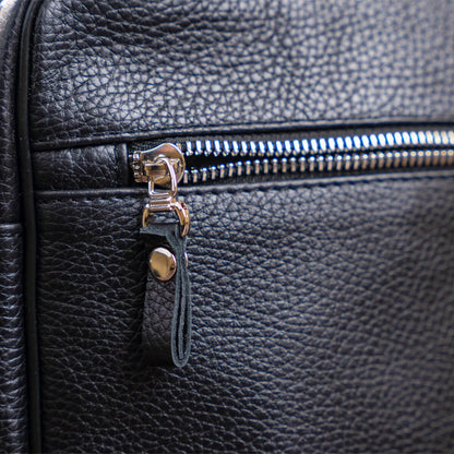 SHVIGEL Leather Bag 00875 High-Quality Black Genuine Leather Ukraine Crafted