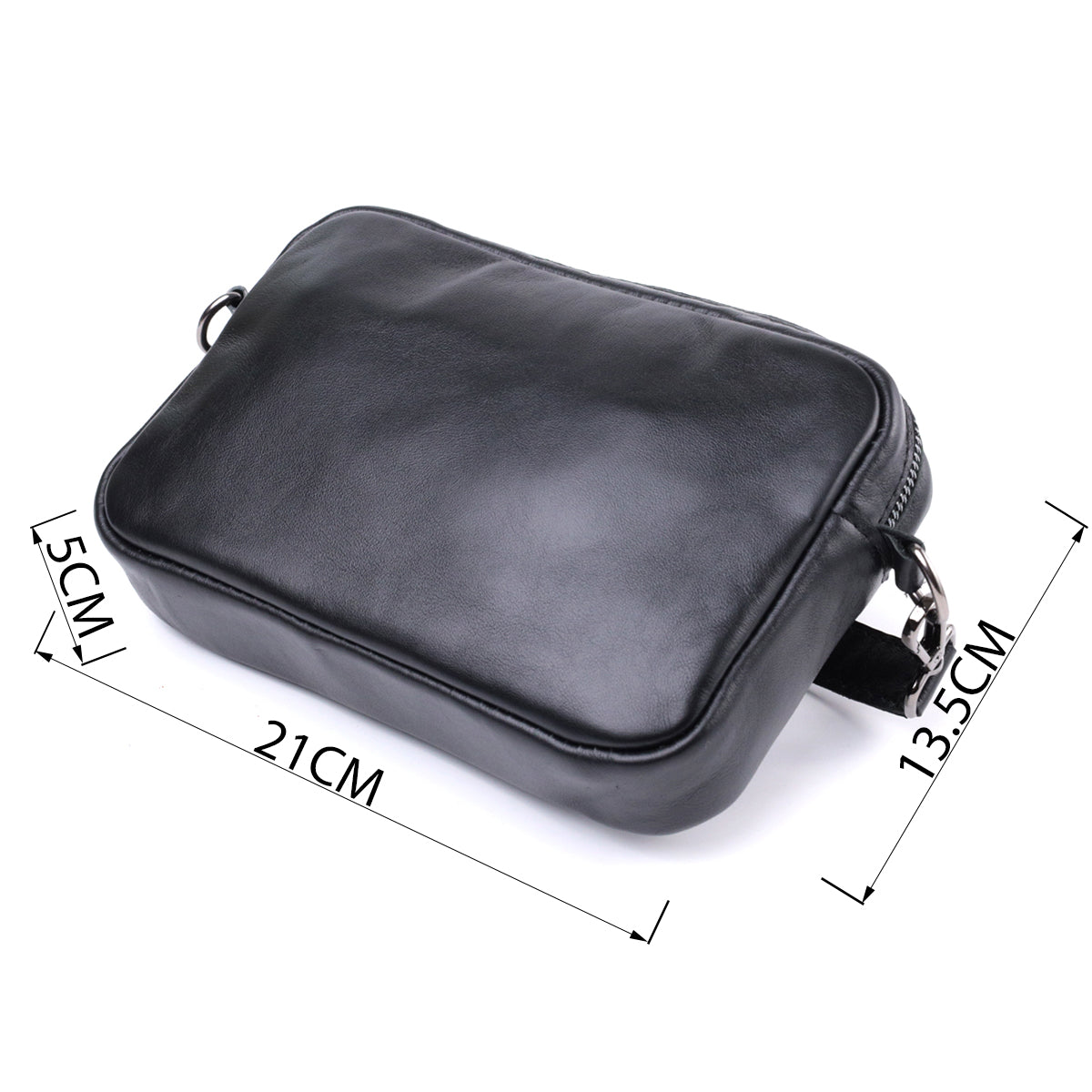 Classic Shvigel Crossbody Bag 22841 in Smooth Black Genuine Leather