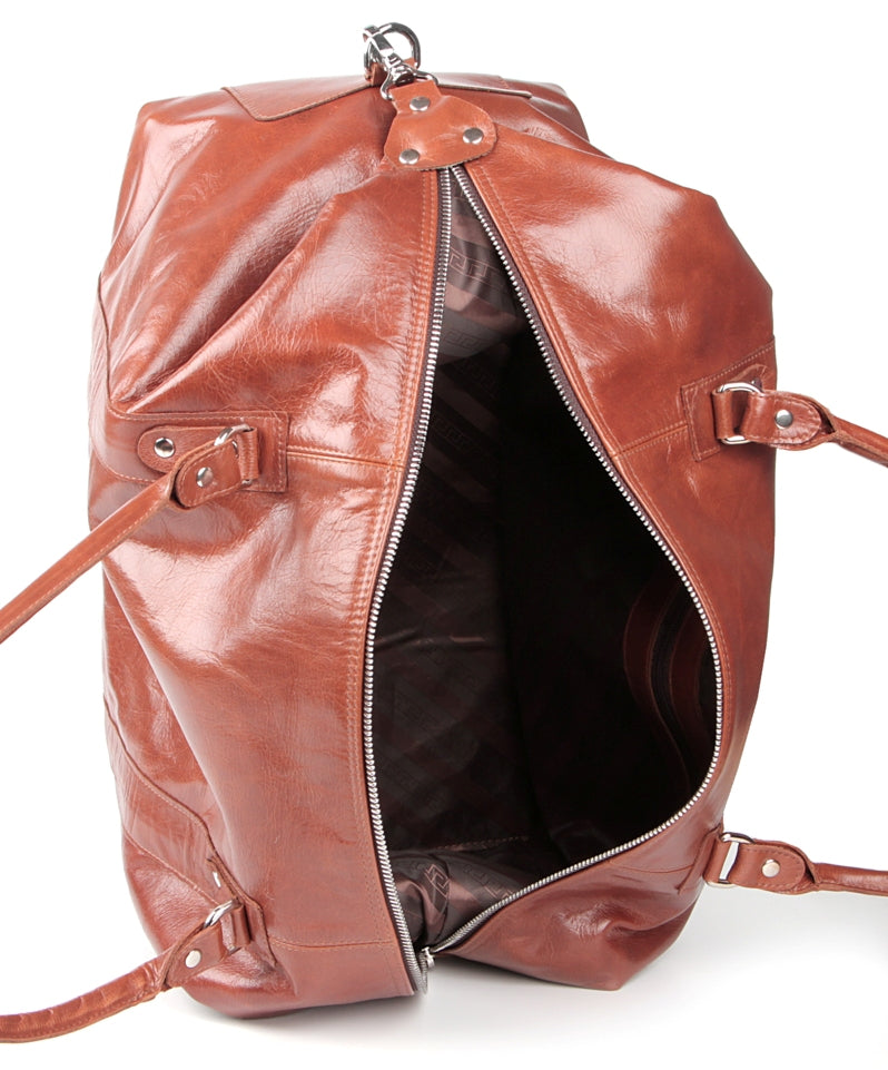 Travel Bag SHVIGEL 00882 in Ruda Color - Handmade from Natural Leather, Ukraine