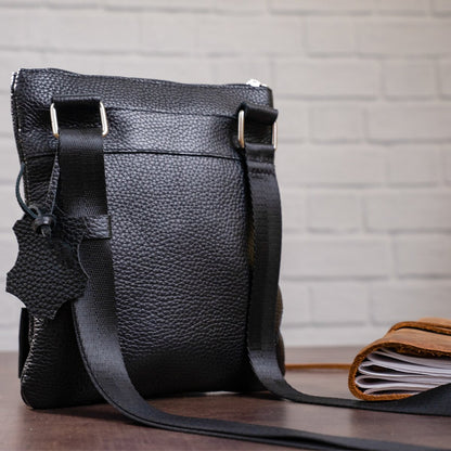 Leather Handbag SHVIGEL 11025 Black Genuine Leather from Ukraine, Stylish Design