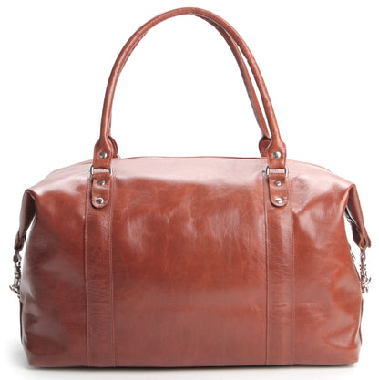Travel Bag SHVIGEL 00882 in Ruda Color - Handmade from Natural Leather, Ukraine