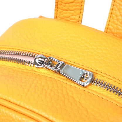Bright Yellow Leather Women's Backpack SHVIGEL 16321 - Handmade in Ukraine