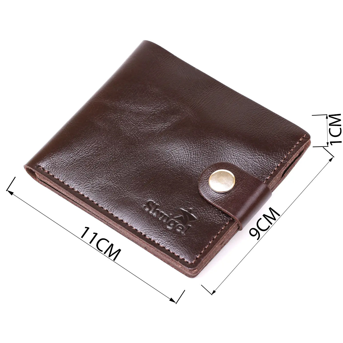 Leather Men's Wallet SHVIGEL 16443 Brown Natural Leather Handmade from Ukraine