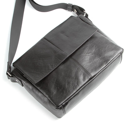 Leather Bag SHVIGEL 00858 Black Natural Leather Handmade in Ukraine