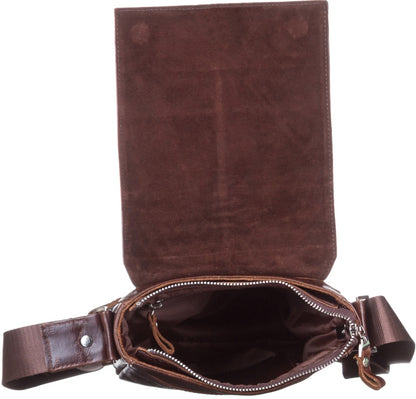 Leather Bag SHVIGEL 11042 Brown Genuine Leather Made in Ukraine