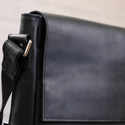 Men's Leather Bag SHVIGEL 11171 Black Genuine Leather from Ukraine, Stylish Design