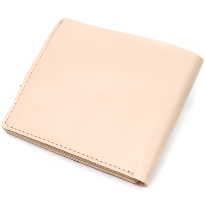 Stylish Women's Leather Wallet with Coin Pocket SHVIGEL 16623 Milk Color Natural Leather