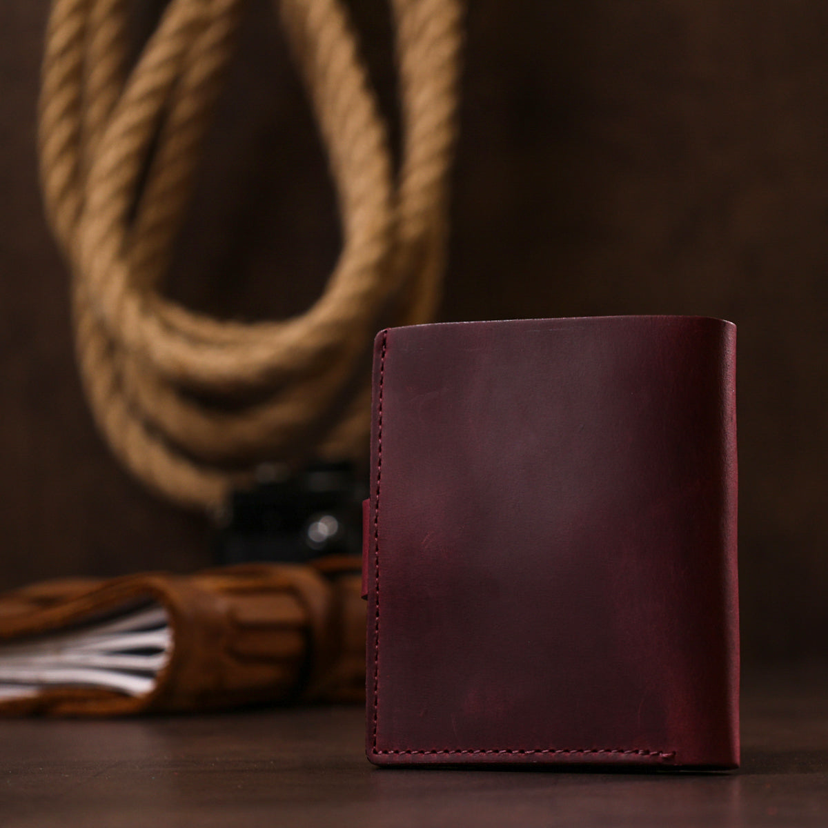 Matte Leather Women's Wallet SHVIGEL 16478 Cherry Red Natural Leather