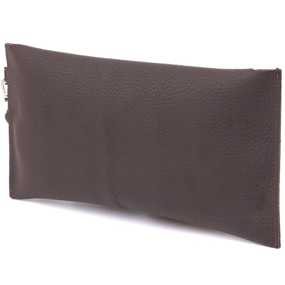 Leather Matte Travel Cosmetic Bag SHVIGEL 16418 Brown Natural Leather Design