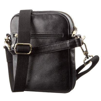 Men's Leather Bag with Two Detachable Handles SHVIGEL 19110 Black Genuine Leather