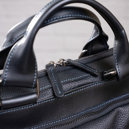 Men's Leather Bag SHVIGEL 11116 Black High-Quality Natural Leather from Ukraine