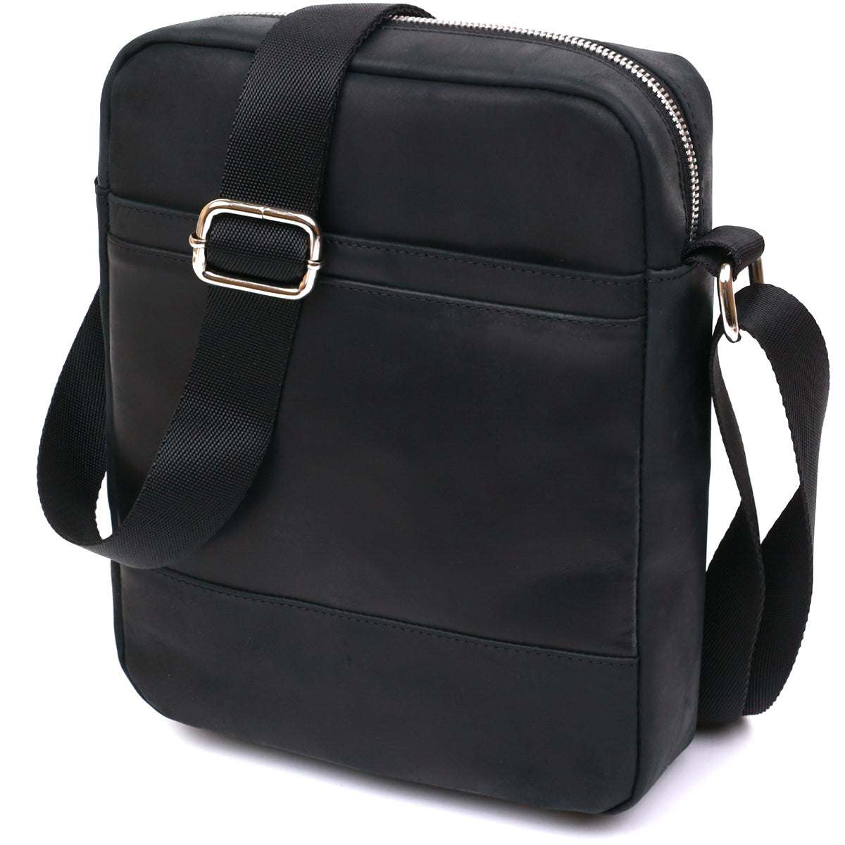 Vintage Men’s Shoulder Bag SHVIGEL 16331 Black Genuine Leather, Ukraine Made