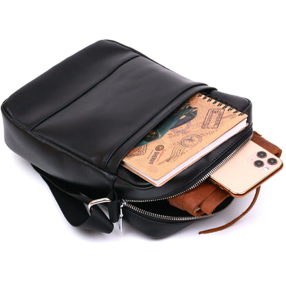 High-Quality Leather Men's Bag SHVIGEL 16336 Black - Crafted from Natural Leather
