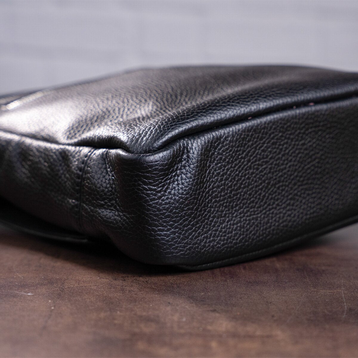 Men's Bag SHVIGEL 00861 Black Genuine Leather, Durable Ukrainian Craftsmanship
