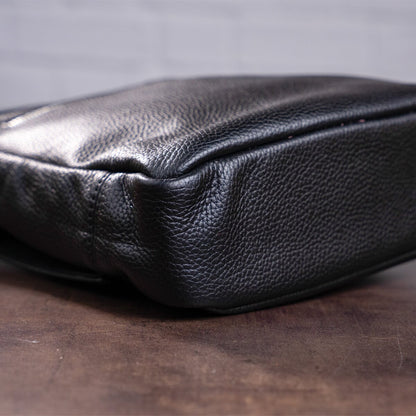 Men's Bag SHVIGEL 00861 Black Genuine Leather, Durable Ukrainian Craftsmanship