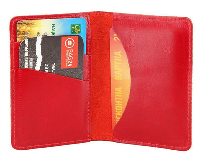 Stylish SHVIGEL Business Card Holder 00116 Red Genuine Leather for Visitation Cards