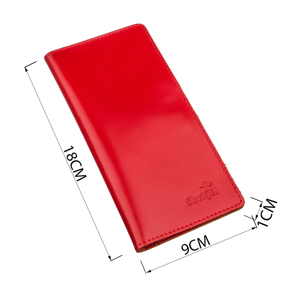 Vertical Wallet SHVIGEL 13990 Red Made of Genuine Leather from Ukraine
