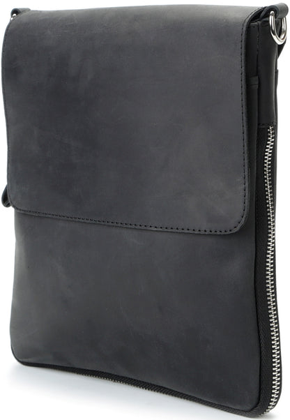Vintage Leather Bag SHVIGEL 11017 Black Natural Leather Handmade in Ukraine