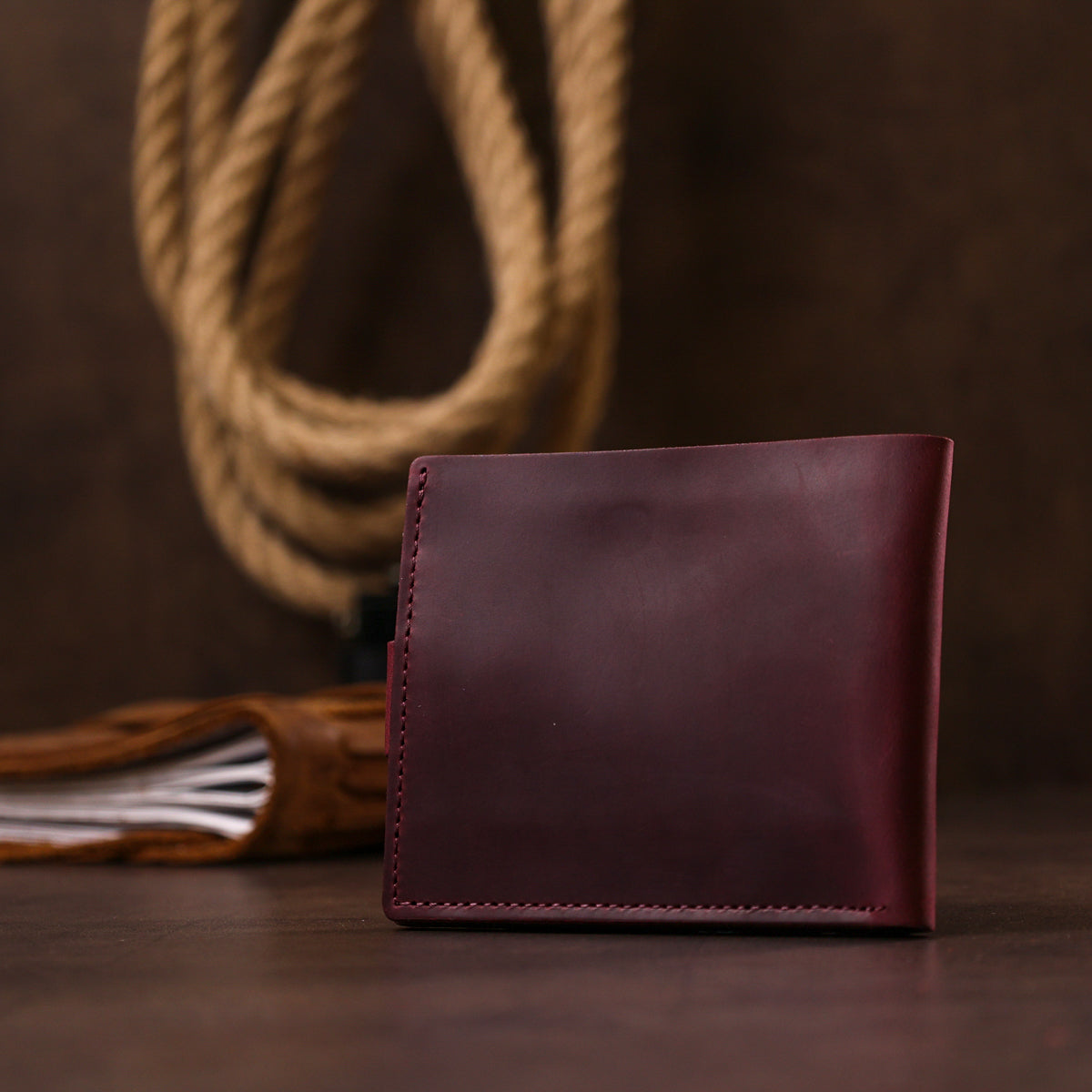 Vintage Women's Wallet SHVIGEL 16457 Burgundy Natural Leather Made in Ukraine