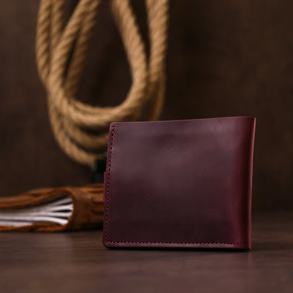 Vintage Women's Wallet SHVIGEL 16457 Burgundy Natural Leather Made in Ukraine