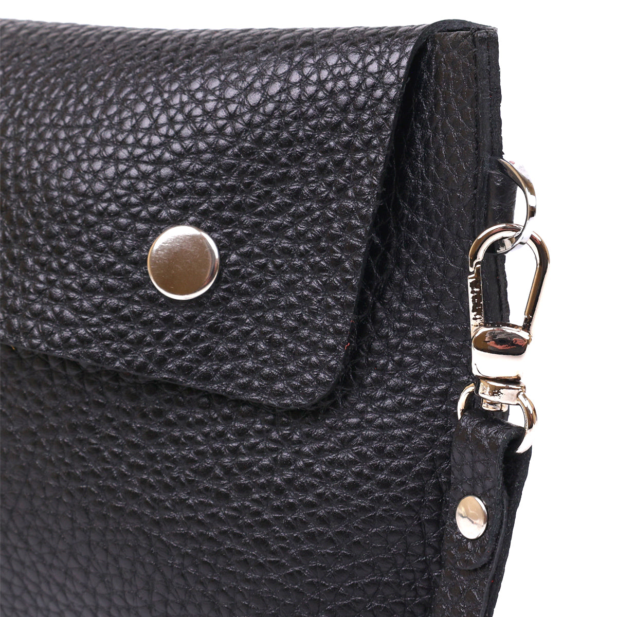 Leather Travel Cosmetic Bag SHVIGEL 16416 Black Natural Leather Durable Design