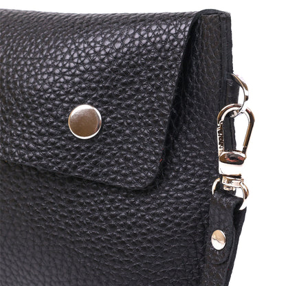 Leather Travel Cosmetic Bag SHVIGEL 16416 Black Natural Leather Durable Design