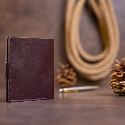 Vertical Leather Wallet for Men SHVIGEL 16218 Brown - Natural Leather, Coin Pocket