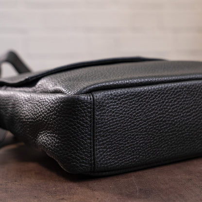 Leather Bag SHVIGEL 11130 Black Genuine Leather Craftsmanship Ukraine