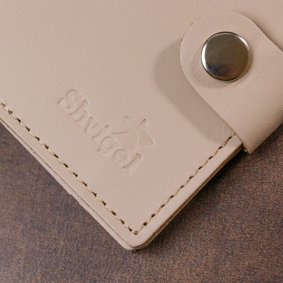 Classic Leather Wallet SHVIGEL 16510 Beige Made in Ukraine, Natural Leather Quality