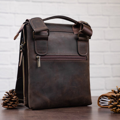 Men's Leather Bag SHVIGEL 11104 Brown Genuine Leather, Stylish and Durable Design