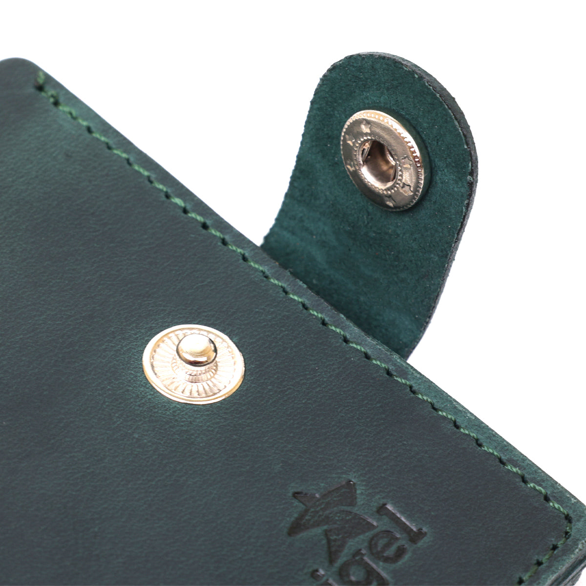 Fashionable Vintage Wallet SHVIGEL 16498 Green Genuine Leather, Ukraine Made