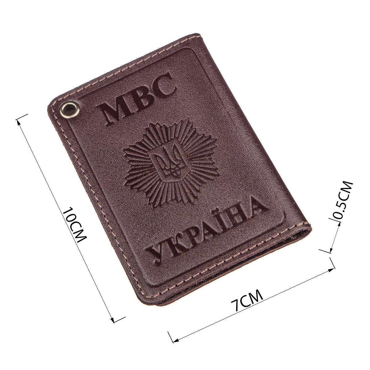 Compact Document Cover SHVIGEL 13979 Brown Genuine Leather, Made in Ukraine