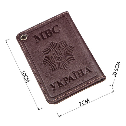 Compact Document Cover SHVIGEL 13979 Brown Genuine Leather, Made in Ukraine