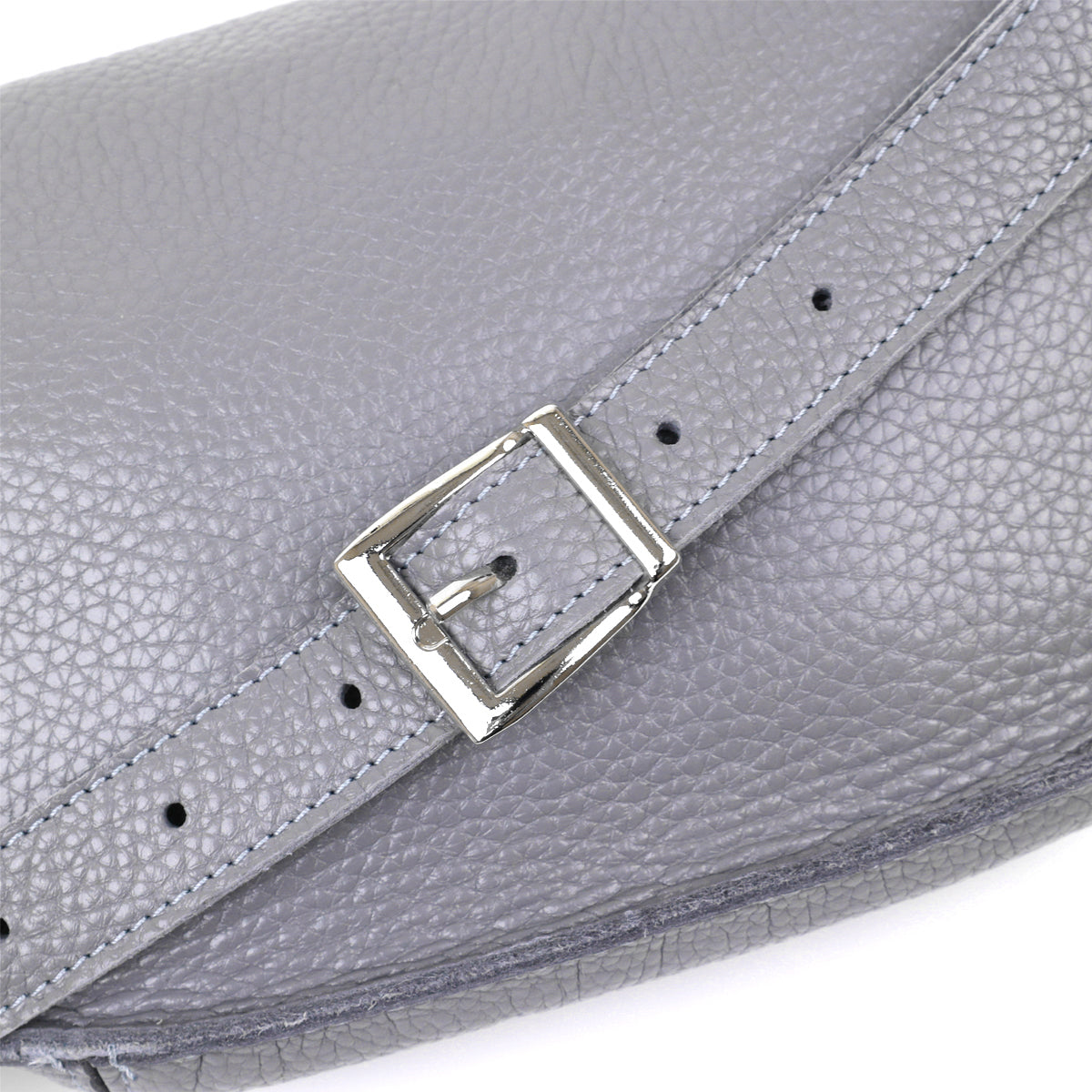 Original Women's Leather Banana Bag SHVIGEL 16379 Grey Natural Leather Stylish Design