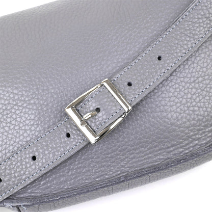 Original Women's Leather Banana Bag SHVIGEL 16379 Grey Natural Leather Stylish Design