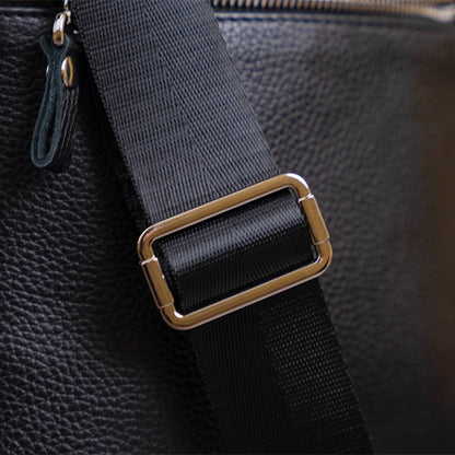 SHVIGEL Leather Bag 00875 High-Quality Black Genuine Leather Ukraine Crafted