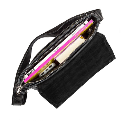 Leather Bag SHVIGEL 11130 Black Genuine Leather Craftsmanship Ukraine