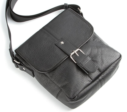 Leather Bag SHVIGEL 00853 Black Natural Leather Handmade in Ukraine