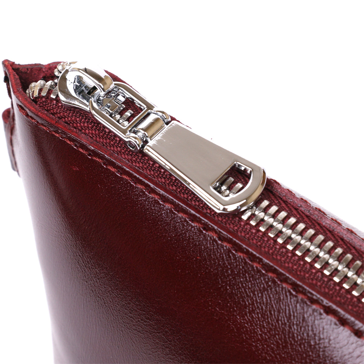 Leather Cosmetic Bag for Women SHVIGEL 16412 Burgundy Natural Leather Premium Quality