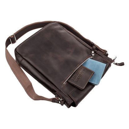 Men's Vintage Leather Bag SHVIGEL 11129 Brown Natural Leather Material