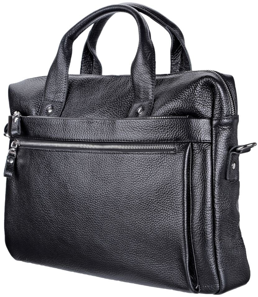 Laptop Bag SHVIGEL 11000 Black Genuine Leather Stylish Design for Professionals