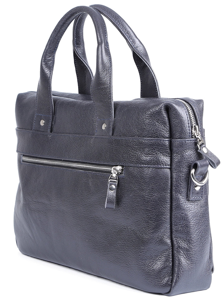 Laptop Bag SHVIGEL 00976 Blue Genuine Leather from Ukraine with Stylish Design