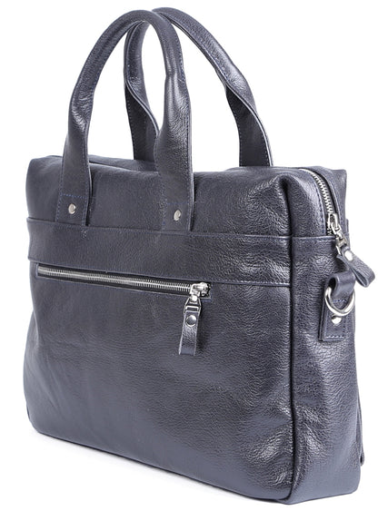 Laptop Bag SHVIGEL 00976 Blue Genuine Leather from Ukraine with Stylish Design