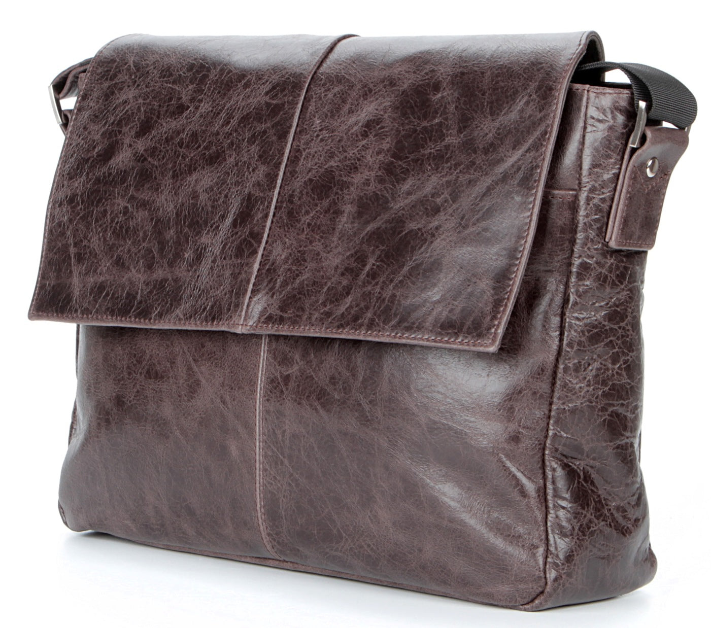 Leather Bag SHVIGEL 00799 Brown Made in Ukraine Natural Leather Durable Design