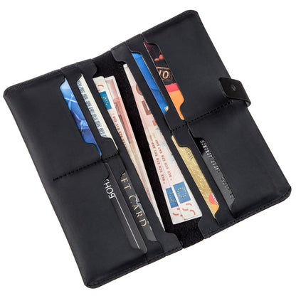 Men's Wallet SHVIGEL 16209 Vintage Black Leather, Natural Leather Material, Ukraine