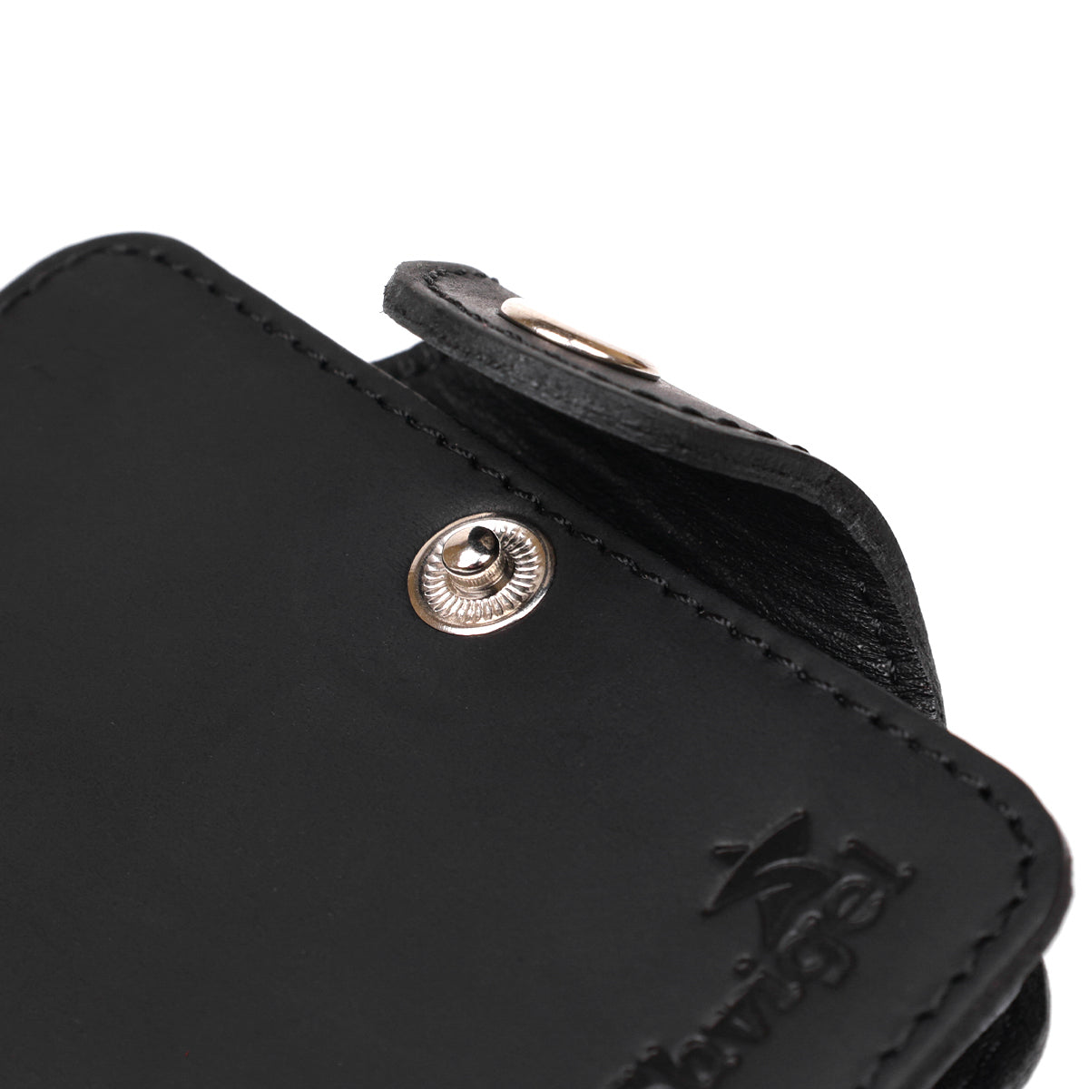 Vertical Business Card Holder SHVIGEL 13909 Leather Black for Cards, Ukrainian Craftsmanship