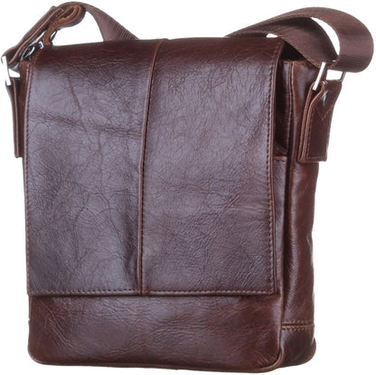 Leather Bag SHVIGEL 11042 Brown Genuine Leather Made in Ukraine
